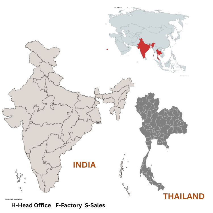 India & Thailand Map